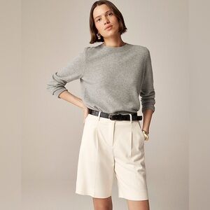 J. Crew Cashmere Classic Fit Crewneck Sweater in Heather Ash Gray Size XS NWT